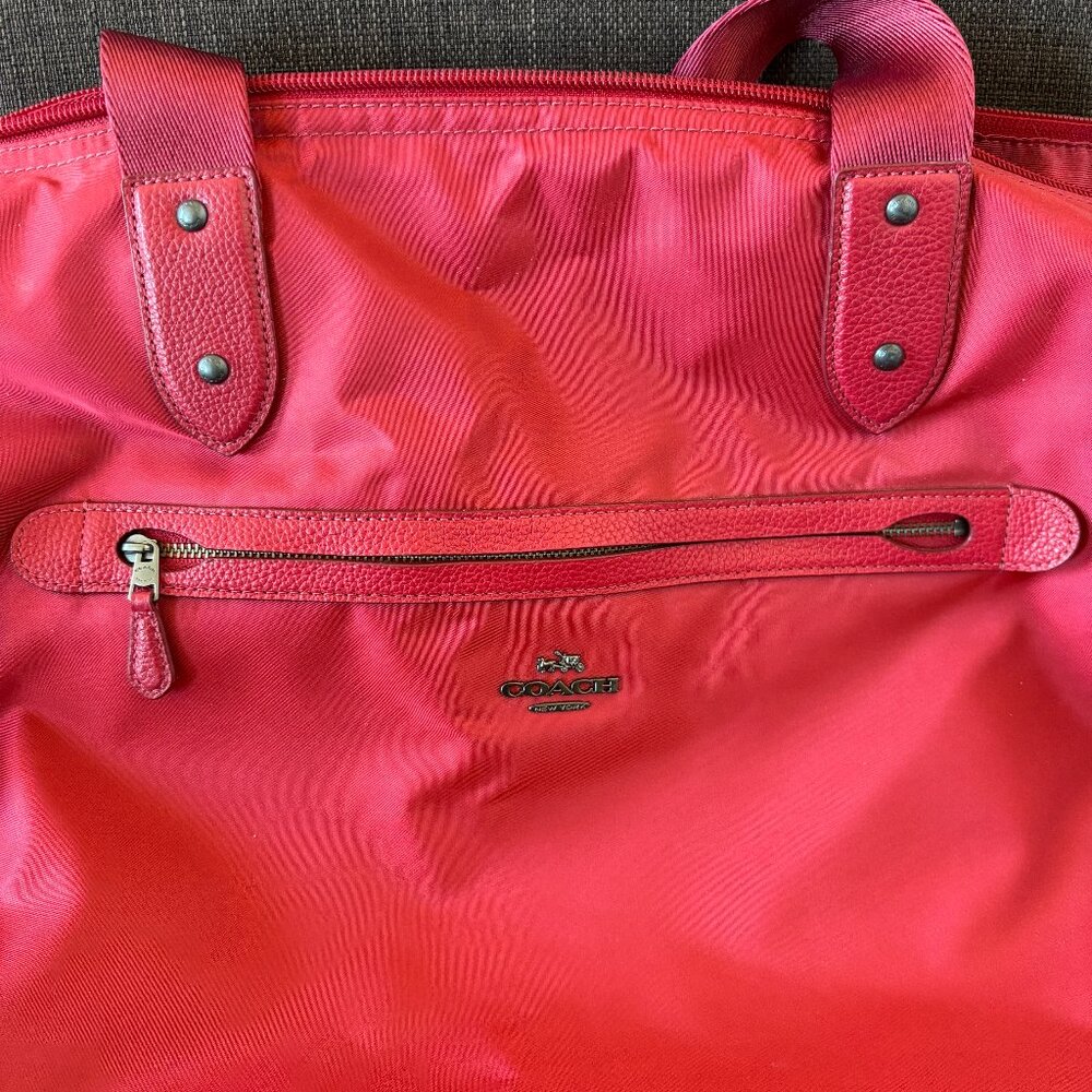 Coach duffel bag in gorgeous red, like new. - Picture 7 of 11